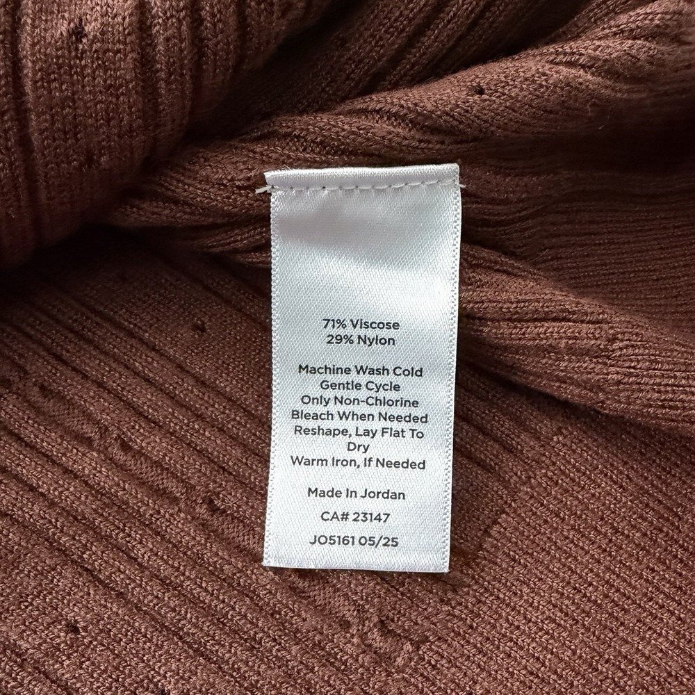 TALBOTS Plus NWT Long Sleeve Ribbed 1X Sweater Brown Boho Fisherman Office Prep - Picture 10 of 10